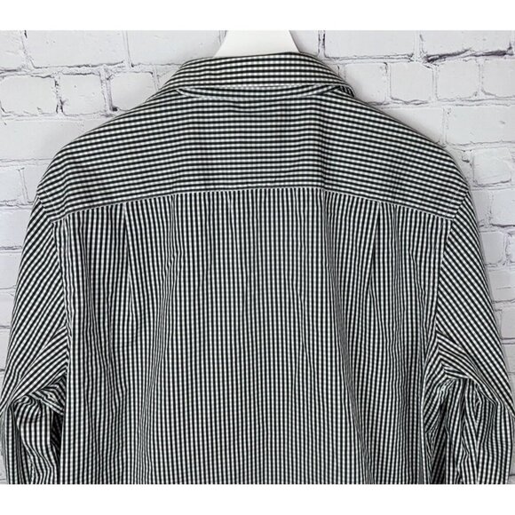 VICTORINOX Men’s XL Black Gingham Check Cotton Button Up Pinpoint Tailored Fit - Picture 6 of 6
